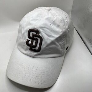 San Diego Padres White Dye 47 Brand Clean Up Strapback VGC Cotton Cleaned